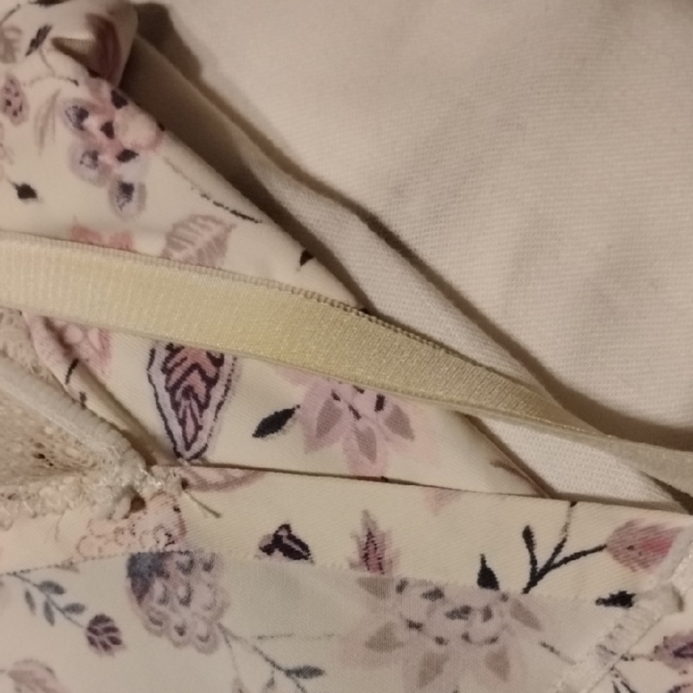 Lucky Brand Floral Print Bra - Cream and Purple - Picture 5 of 5